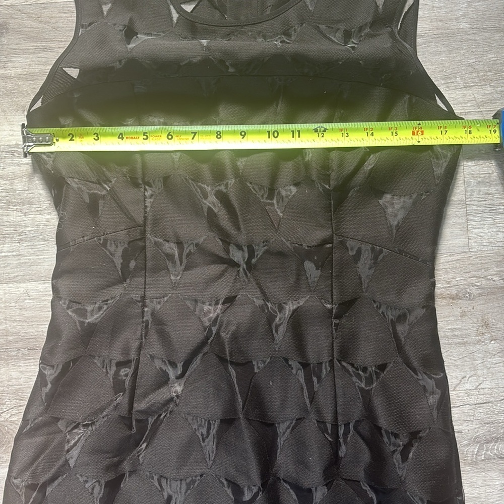 Milly Of New York Black Geometric Overlay Mini Shift Dress 10 Classic - Picture 9 of 12